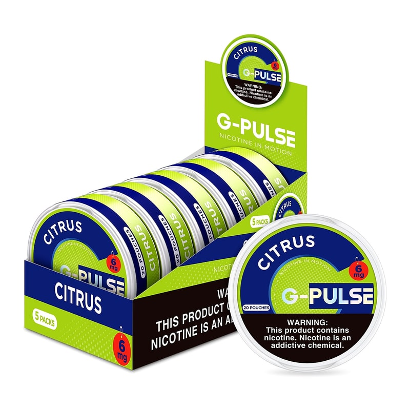 G-Pulse Nicotine Pouches 6mg 5ct Box-Citrus