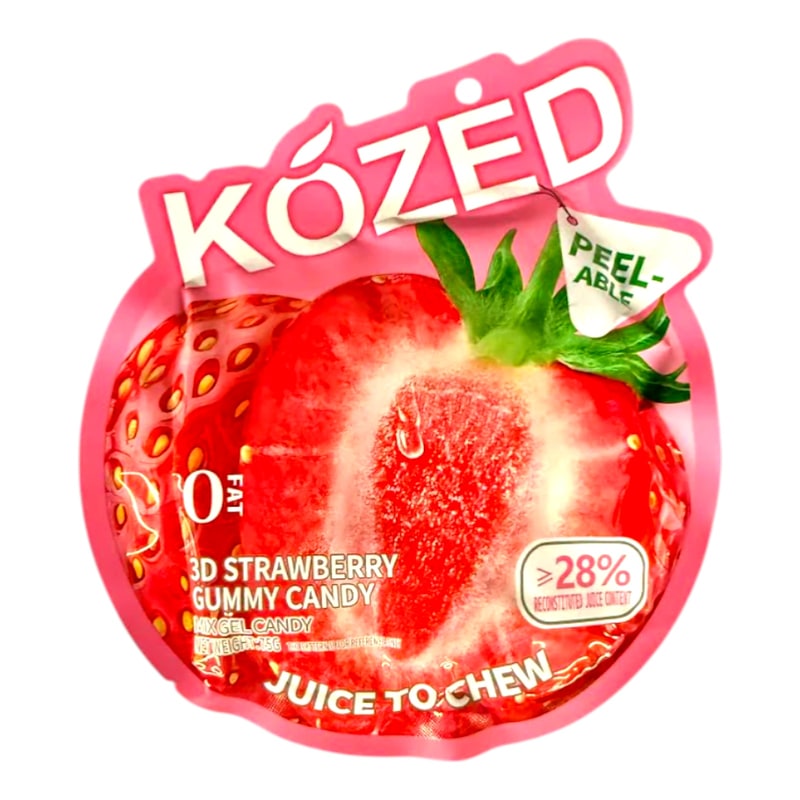 Kozed Peelable 3D Mix Gel Gummy Candy 75G-Strawberry