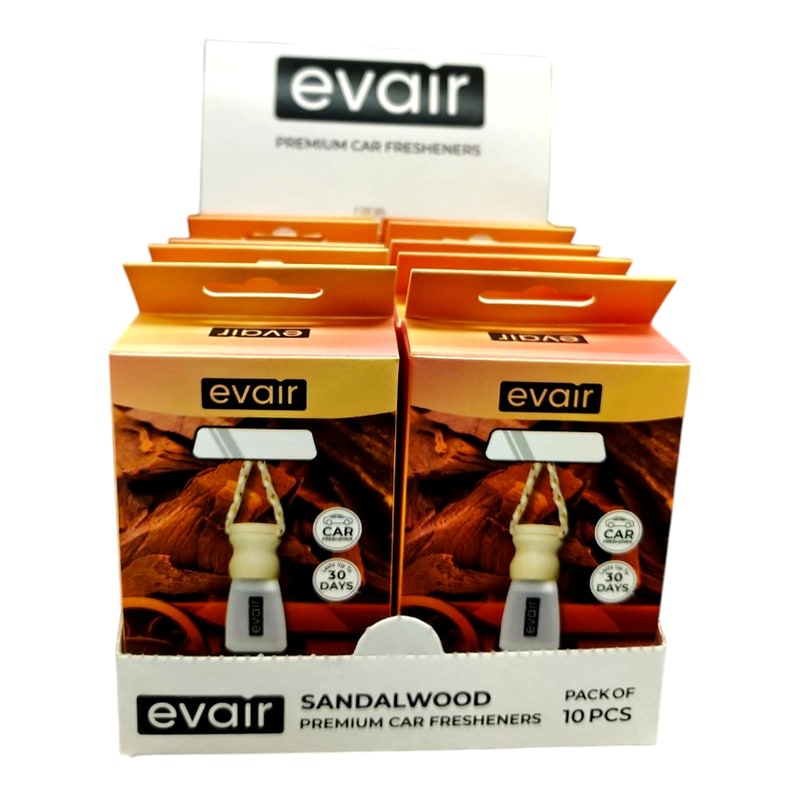 Evair Premium Car Freshners New 10ct - Sandalwood