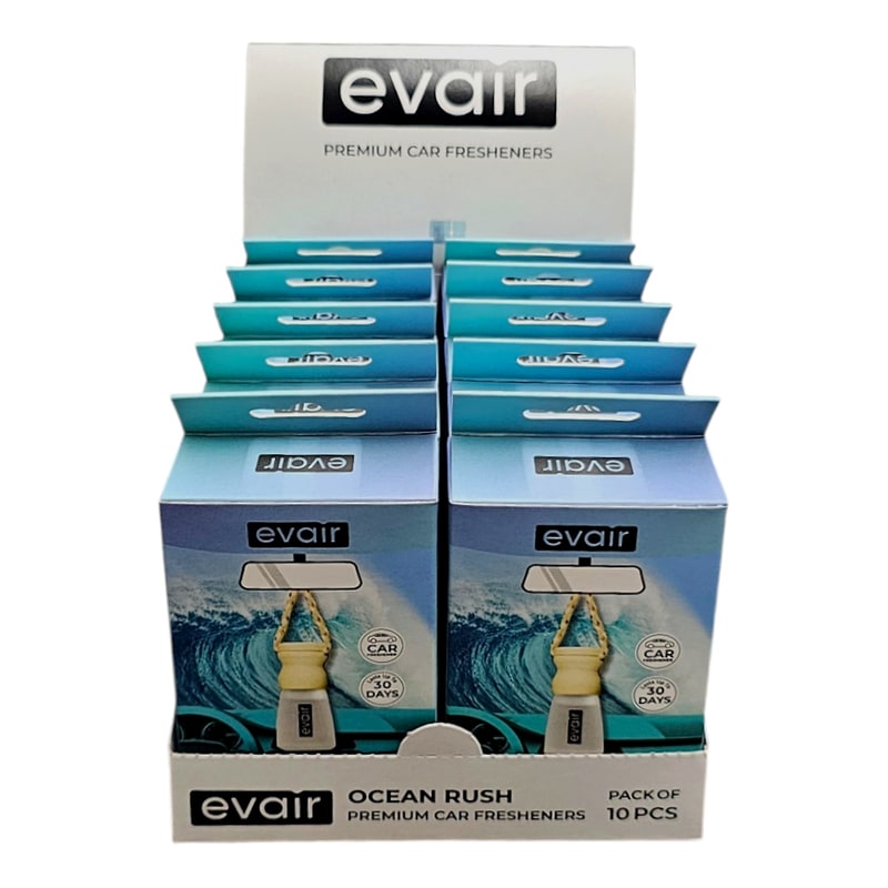Evair Premium Car Freshners New 10ct - Ocean Rush