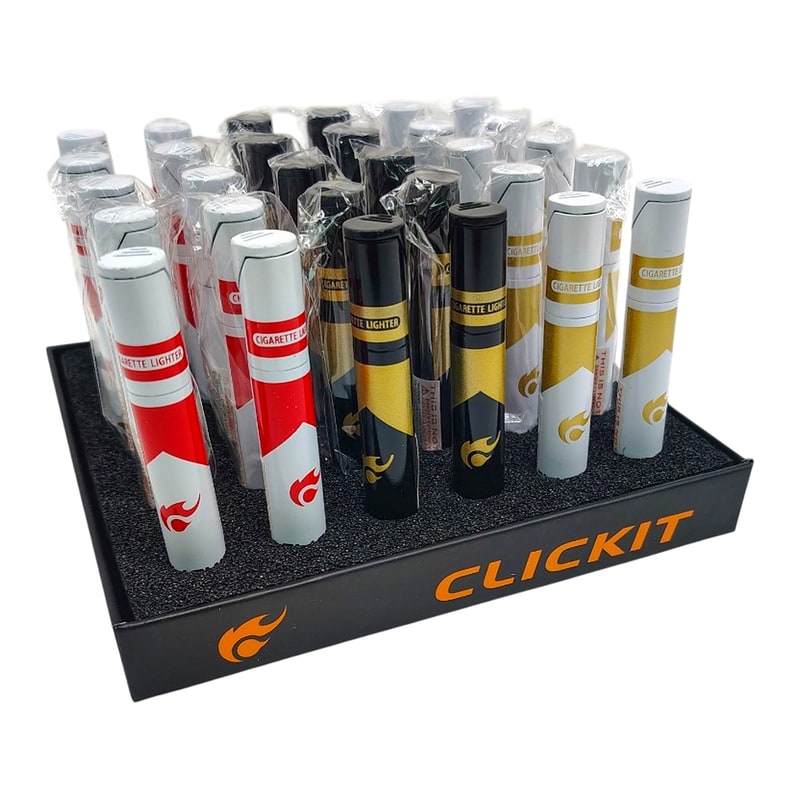 Click It Lighter Cigarette Slide Flame Lighter 30ct GH-8761