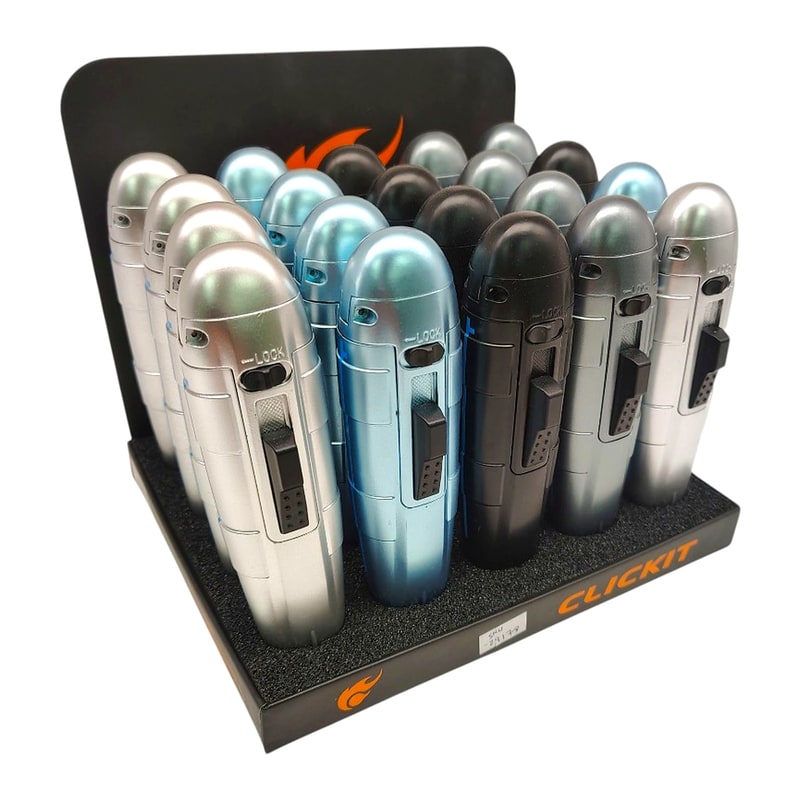 Click It Torch Submarine Flip Open Torch 20ct GH-5994