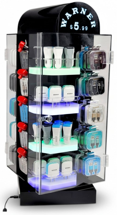 Display Chargers 111ct Revolving Counter Gen005 With LED Full