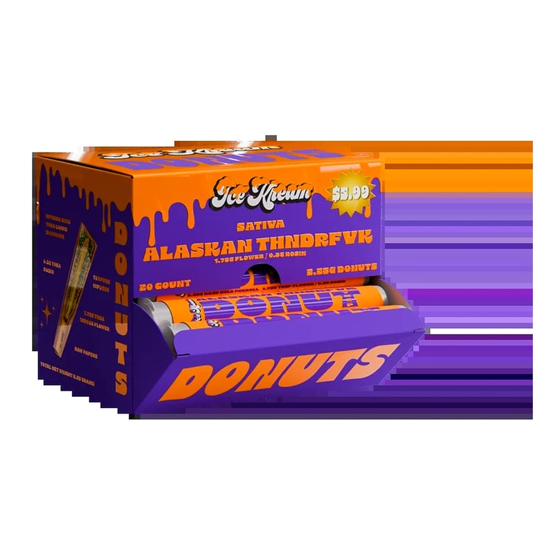 Ice-Cream Donuts THC-A Hash Hole -2.25g-20ct-Indica-Alaskan Thndrkvk
