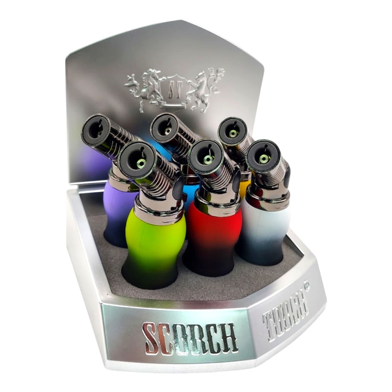Scorch-61802 Twist Straight&45 Degree Angle Troch Lighter 6ct