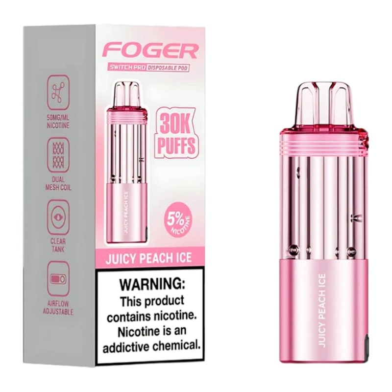Foger Switch Pro POD 30K 5ct Box - Juicy Peach Ice