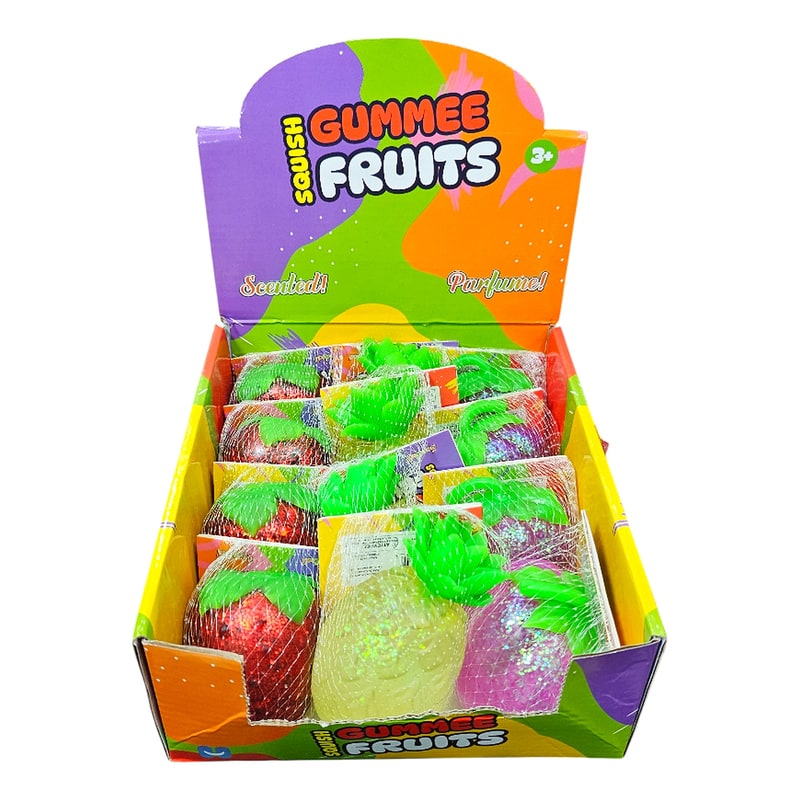 Squish Gummee Fruits Glitter- 12ct