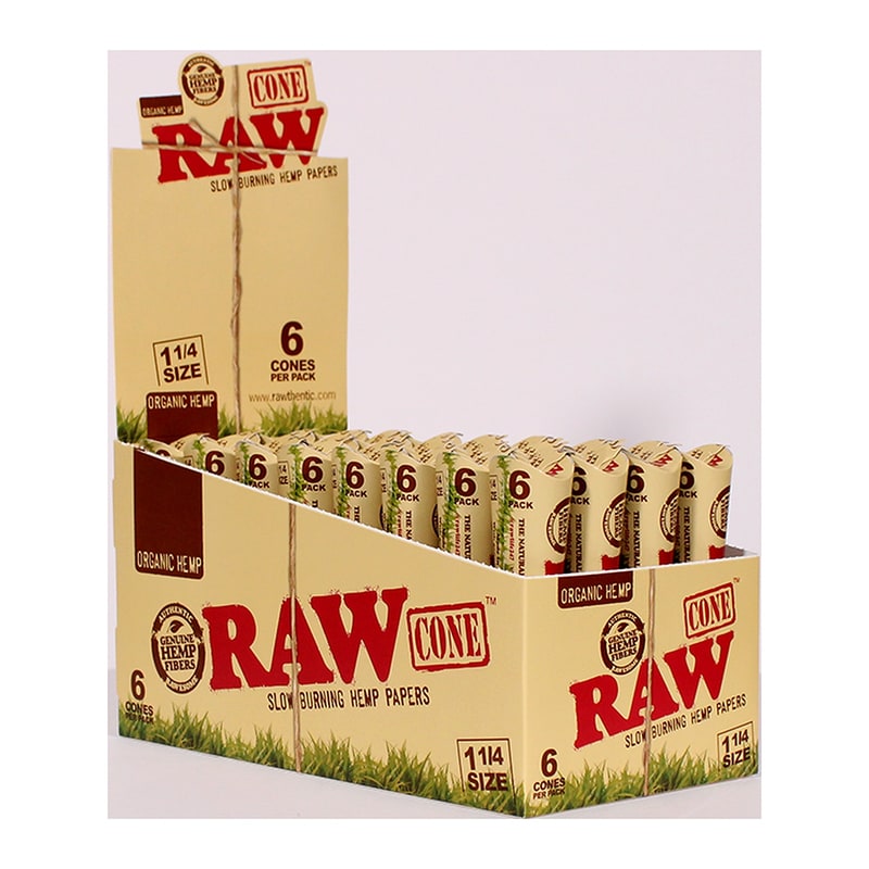 Raw Cone Organic 1-1/4 6pk/32ct