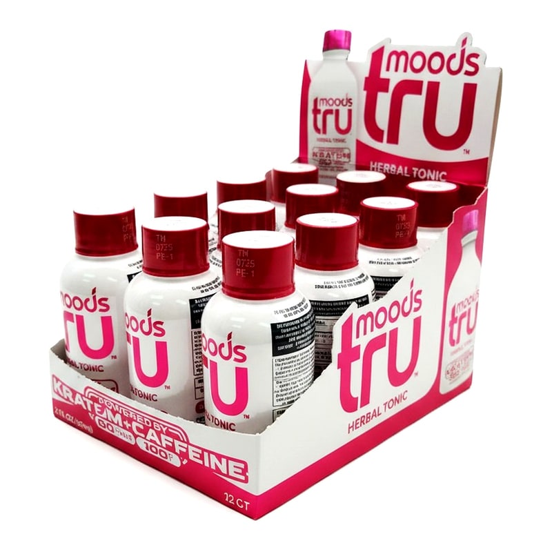 Tru Moods Pink Kratom and Caffeine Shots 2oz -12ct