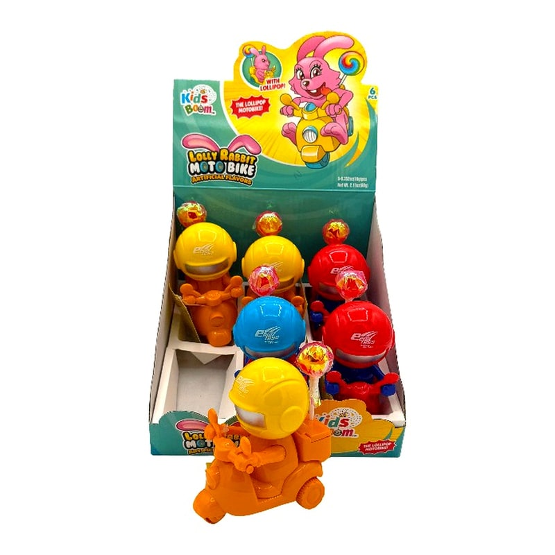 Kids Boom Lolly Rabbit Moto Bike 6ct Box