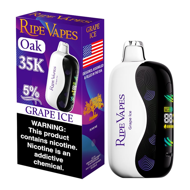 Ripe Vapes Oak 35k 5ct Box - Grape Ice