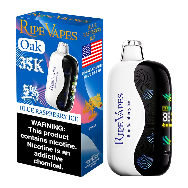Ripe Vapes Oak 35k 5ct Box - Blue Raspberry Ice