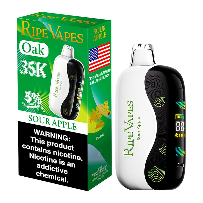 Ripe Vapes Oak 35k 5ct Box - Sour Apple