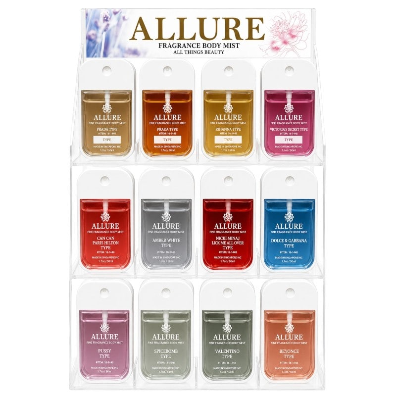 Fragrance Body Mist Allure Display 72ct