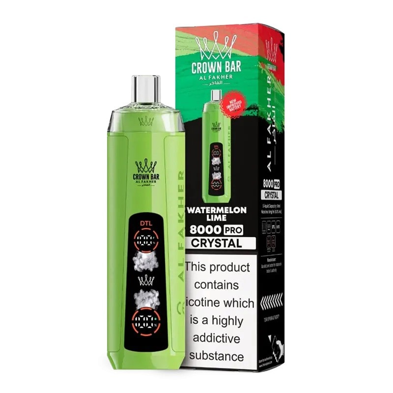 Al Fakher Crown Bar Crystal 8000 5ct Box-Watermelon Lime