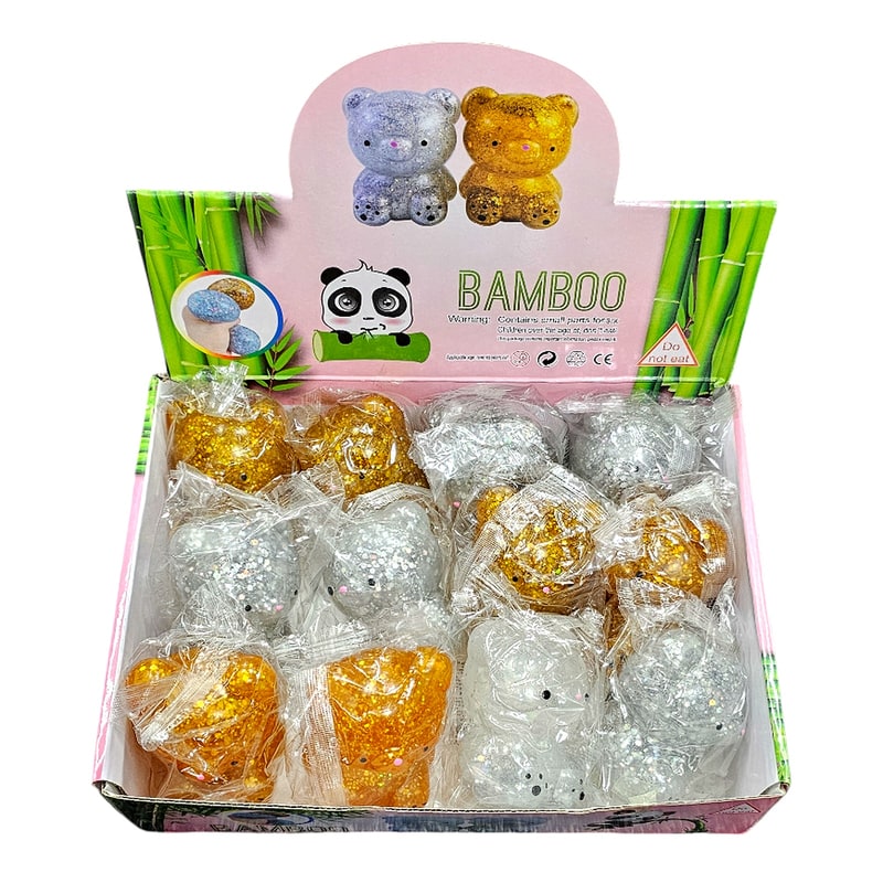 Squeeze Bamboo Bear Toy  (B-50) 12ct