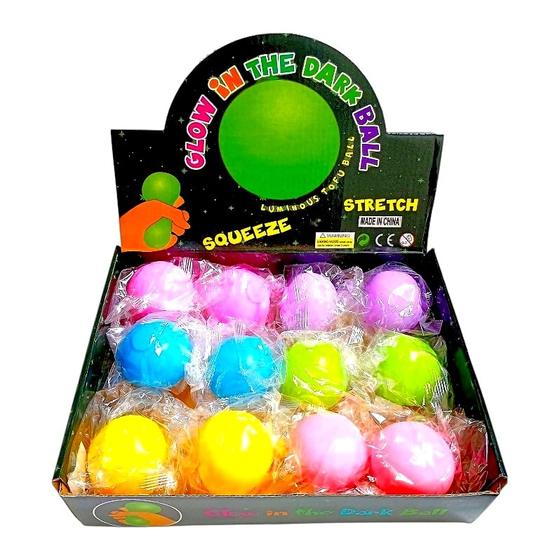 Squeeze Glow In Dark Ball  (CP-1200) 12ct