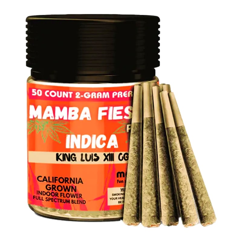 Mamba Fiesta 2gm Pre-Roll 50ct Jar-Indica-King Luis XIII OG