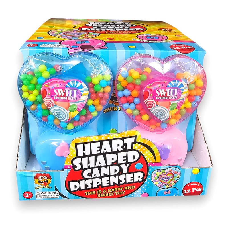 Sour City Heart Shaped Candy Dispenser 12ct