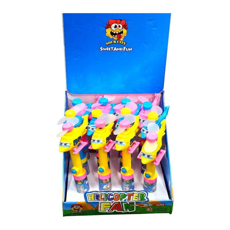 Sour City Helicopter Fan Toy Candy 12ct