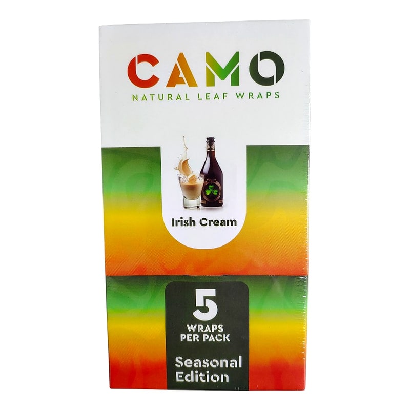 Camo Natural Leaf Wraps 5ct 25pk Box - Irish Cream