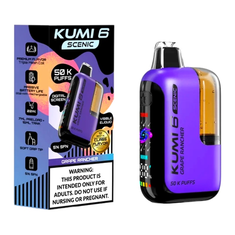 Kumi Scenic 50k Puff 5ct Box-Grape Rancher