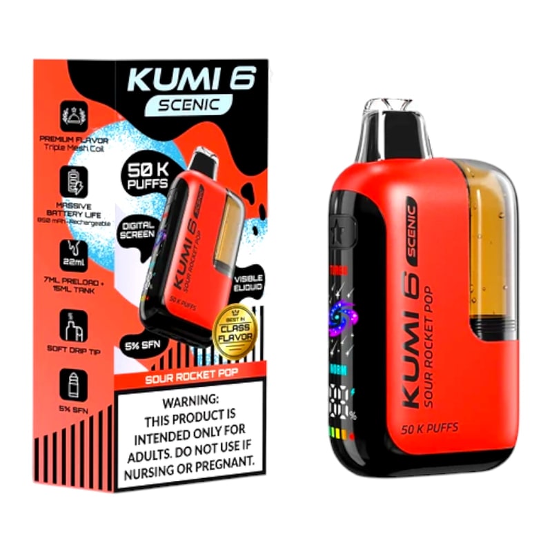 Kumi Scenic 50k Puff 5ct Box-Sour Rocket Pop