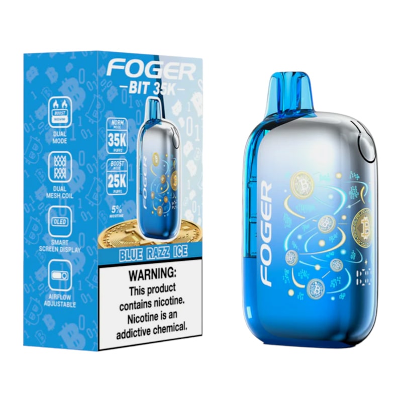 Foger Bit 35k Puff 5ct Box-Blue Razz Ice