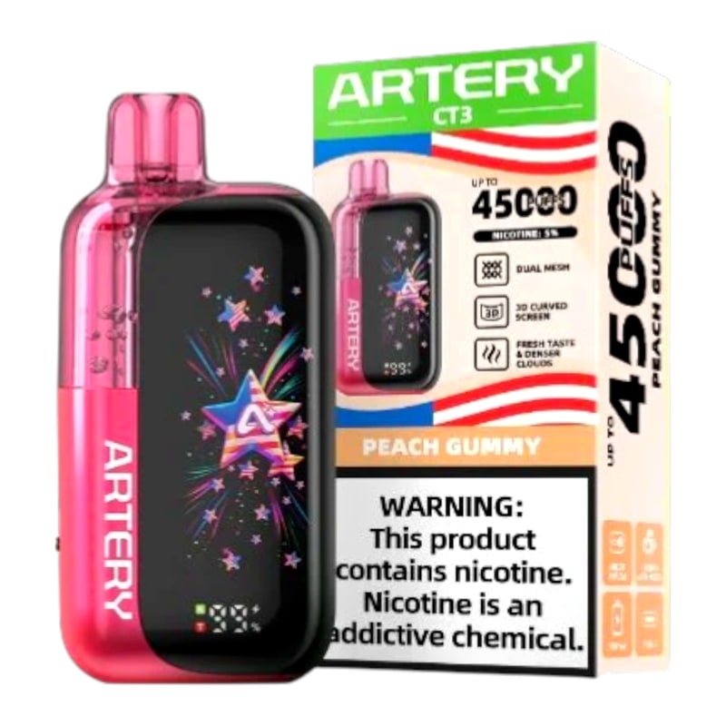 Artery CT3 45k Puff 5ct Box-Peach Gummy