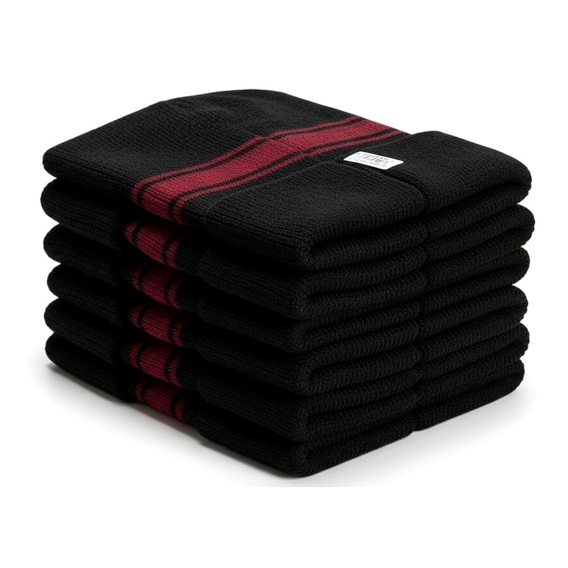 Man Winter Caps With Sports Label (MW-033) -12ct