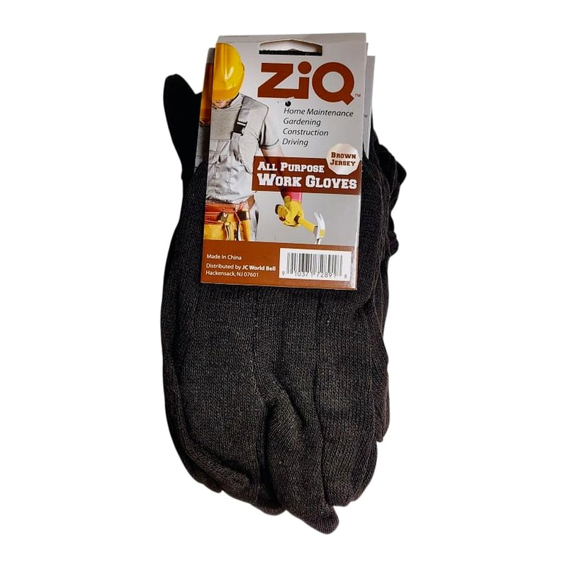 ZIQ Winter Gloves Brown Jersey 12ct