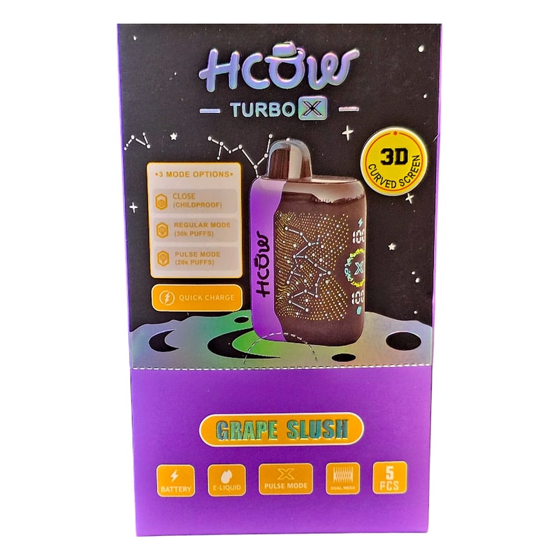 HCow Turbo X 30K Puff 5ct Box-Grape Slush