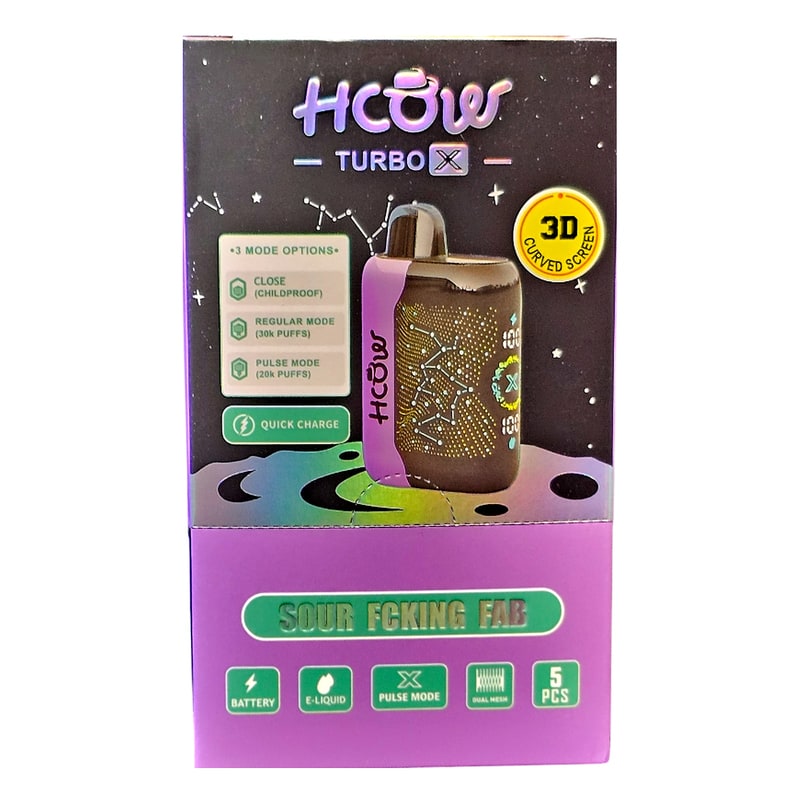 HCow Turbo X 30K Puff 5ct Box-Sour Fcuking Fab