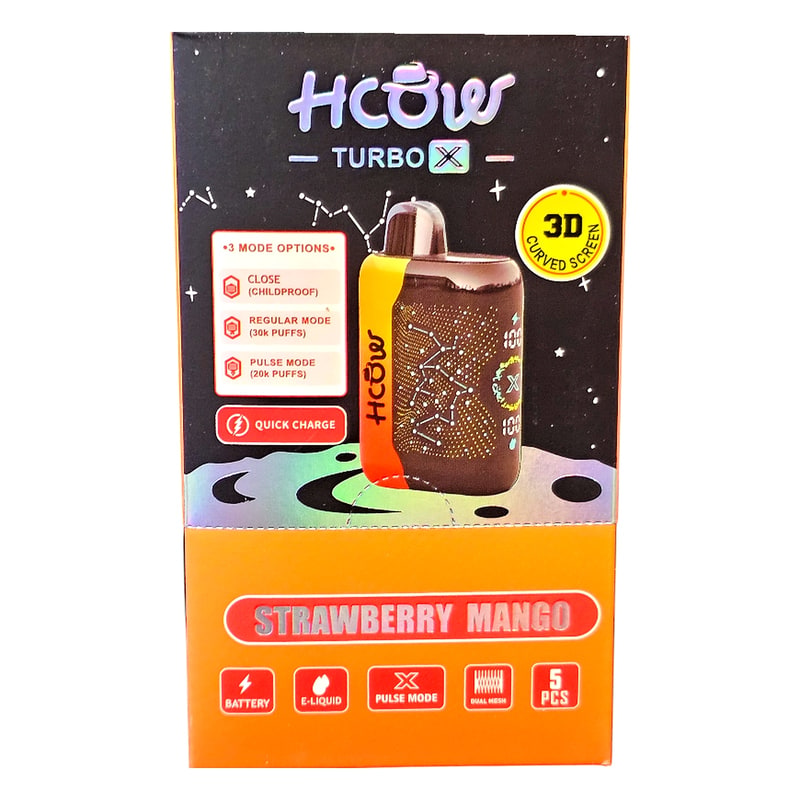 HCow Turbo X 30K Puff 5ct Box-Strawberry Mango
