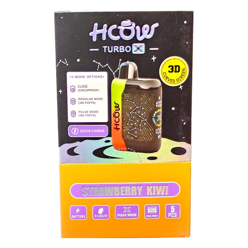 HCow Turbo X 30K Puff 5ct Box-Strawberry Kiwi