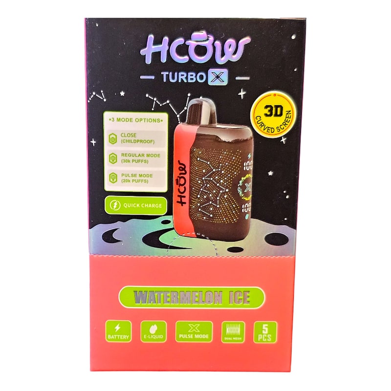 HCow Turbo X 30K Puff 5ct Box-Watermelon Ice