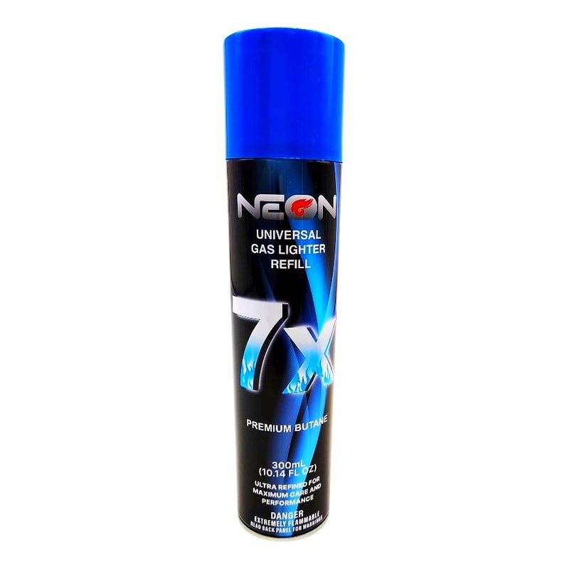 Neon Butane Gas Lighter Refill 7X 300ml