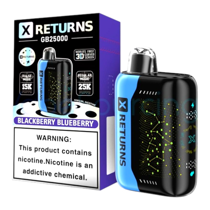 X Returns GB25K Puff 5ct Box-Blackberry Blueberry