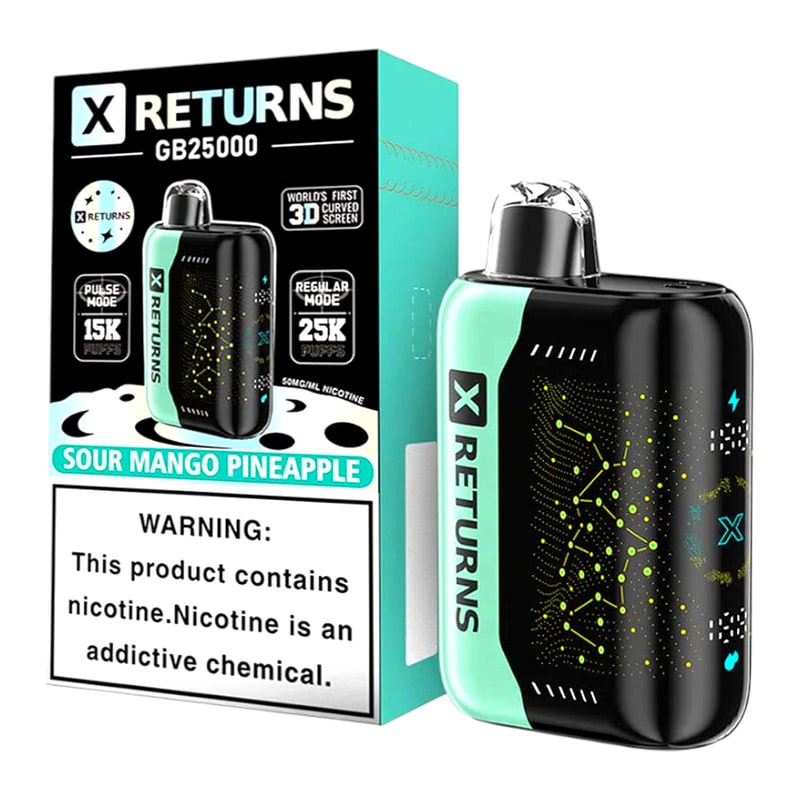 X Returns GB25K Puff 5ct Box-Sour Mango Pineapple