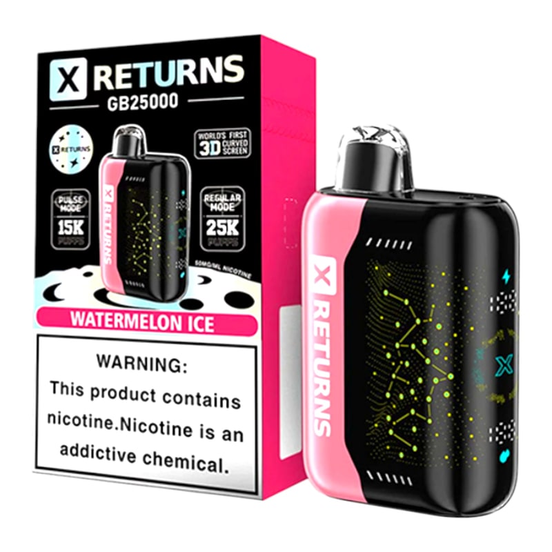 X Returns GB25K Puff 5ct Box - Watermelon Ice