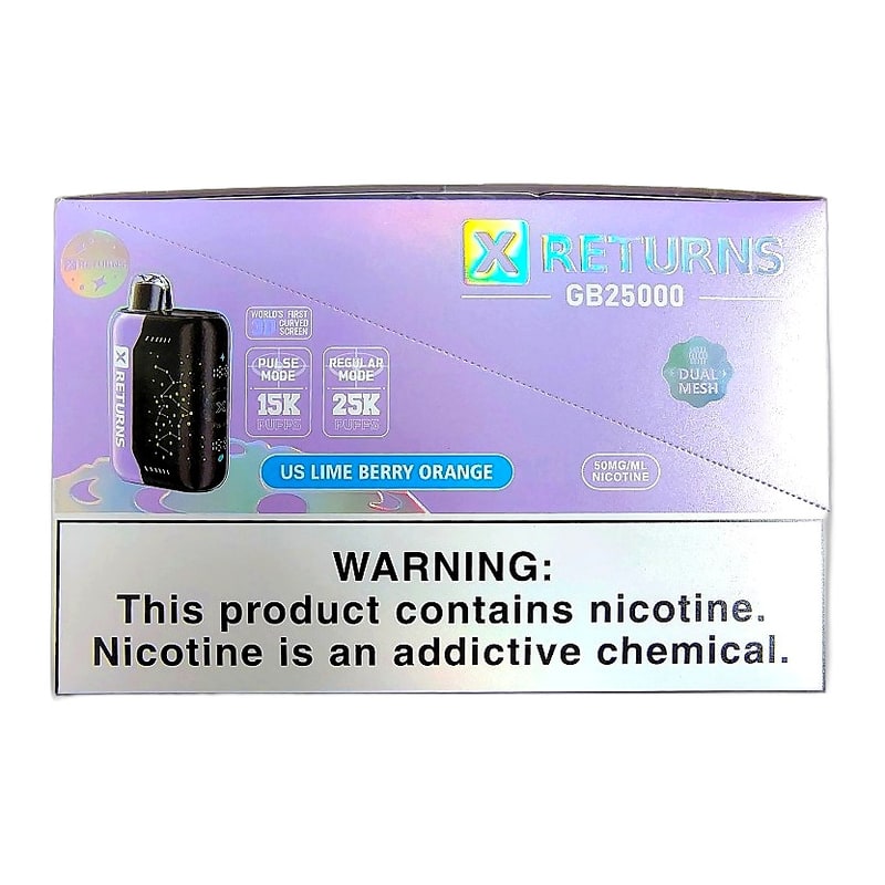 X Returns GB25K Puff 5ct Box-Lime Berry Orange