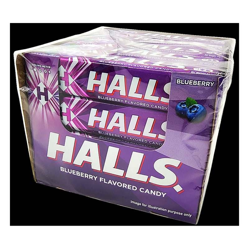 Halls 20ct Tray-Blueberry