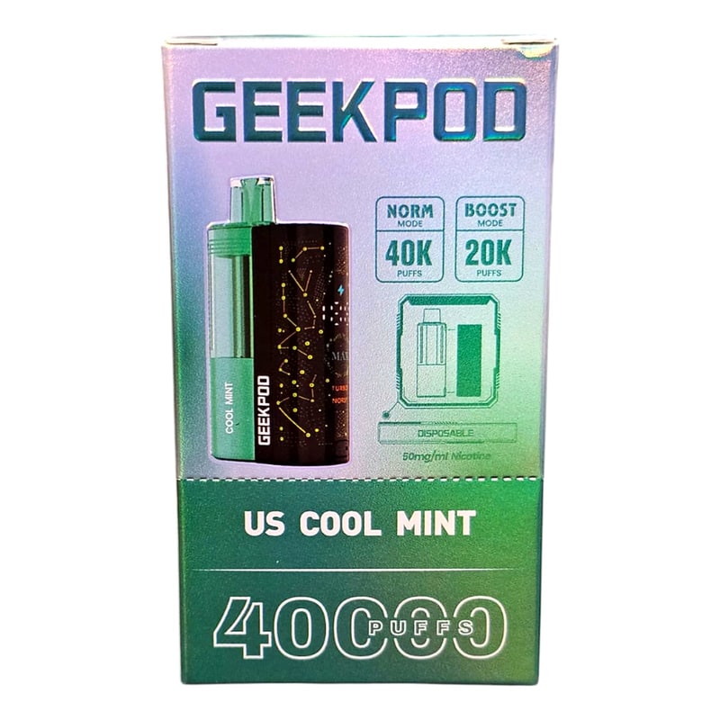 Geek Pod 40k Puff 5ct Box - Cool Mint