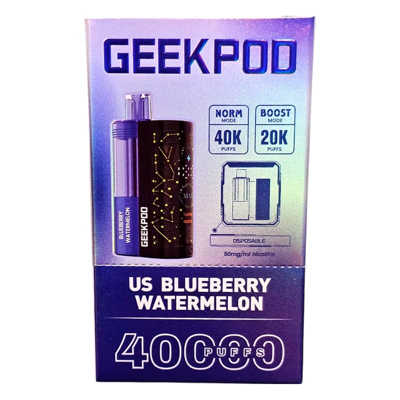 Geek Pod 40k Puff 5ct Box - Blueberry Watermelon
