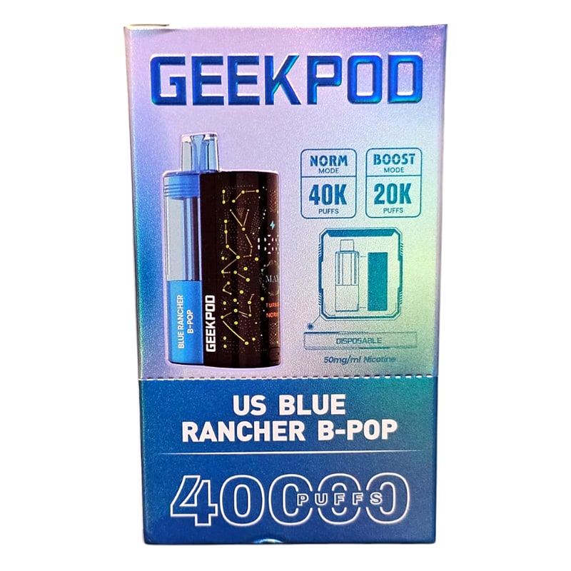 Geek Pod 40k Puff 5ct Box - Blue Rancher B - pop