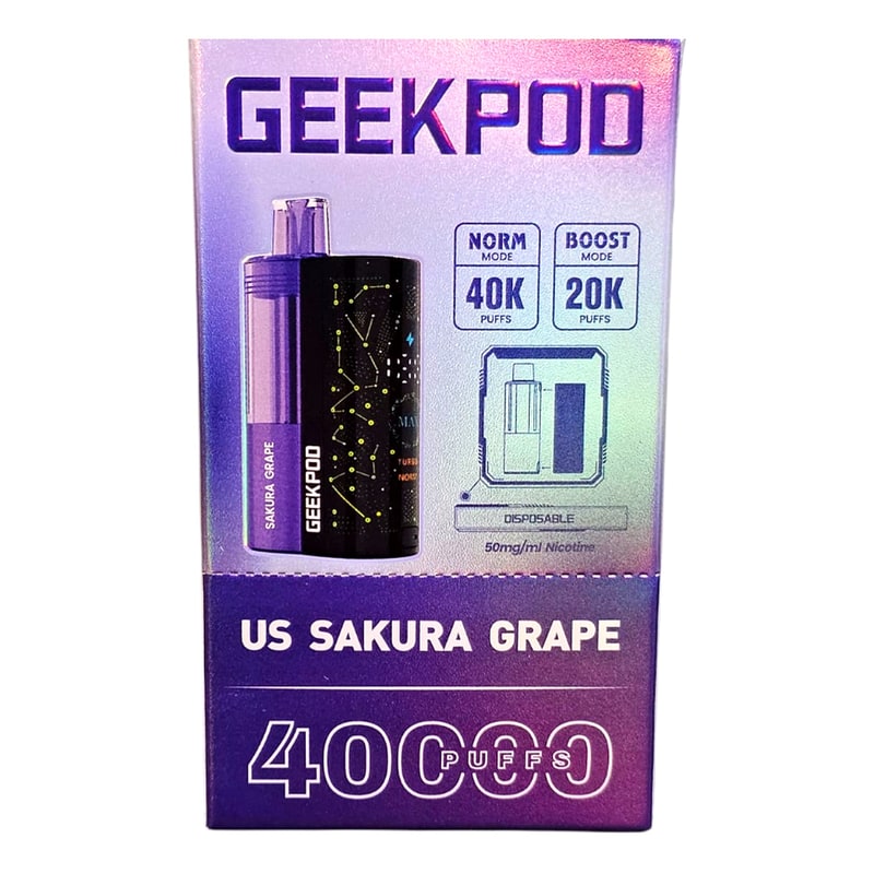 Geek Pod 40k Puff 5ct Box - Sakura Grape