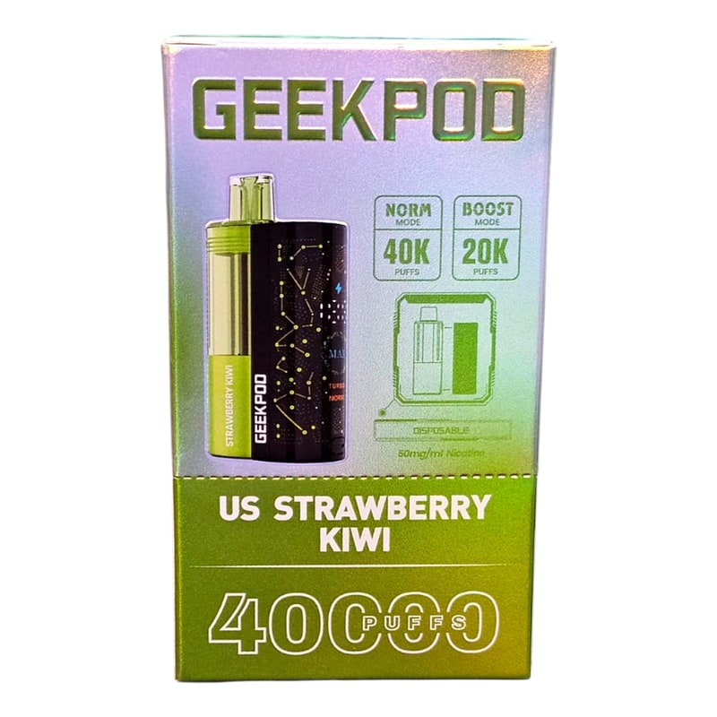 Geek Pod 40k Puff 5ct Box - Strawberry Kiwi