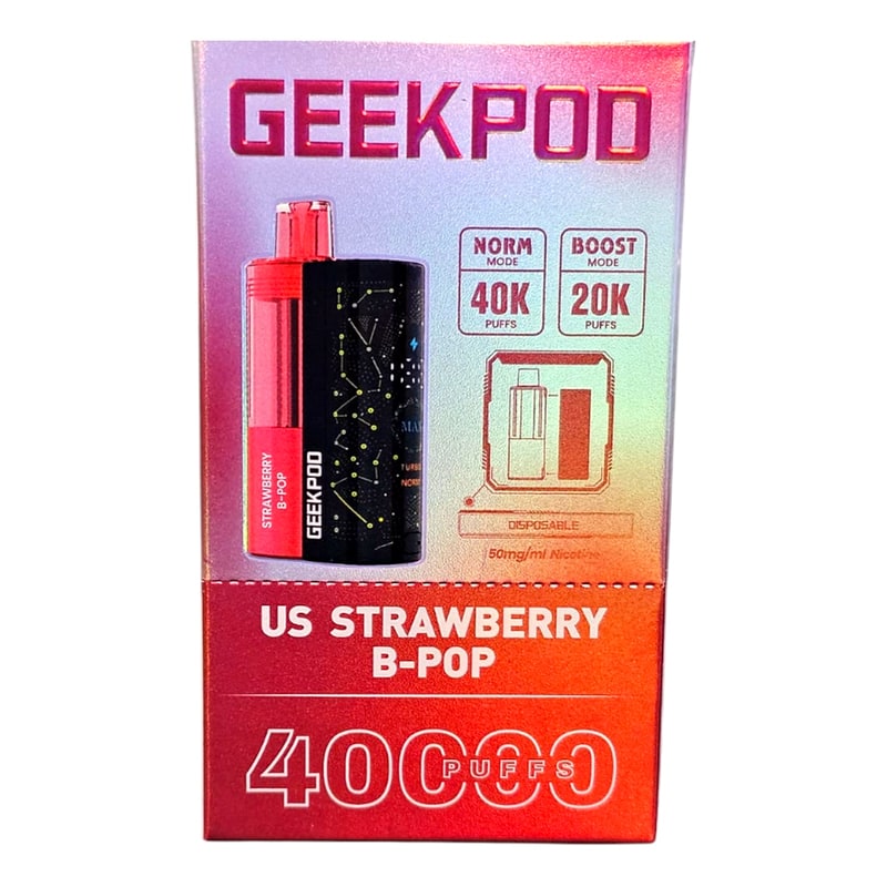 Geek Pod 40k Puff 5ct Box - Strawberry B - Pop