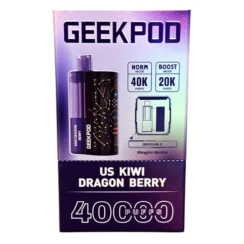 Geek Pod 40k Puff 5ct Box - Kiwi Dragon Berry