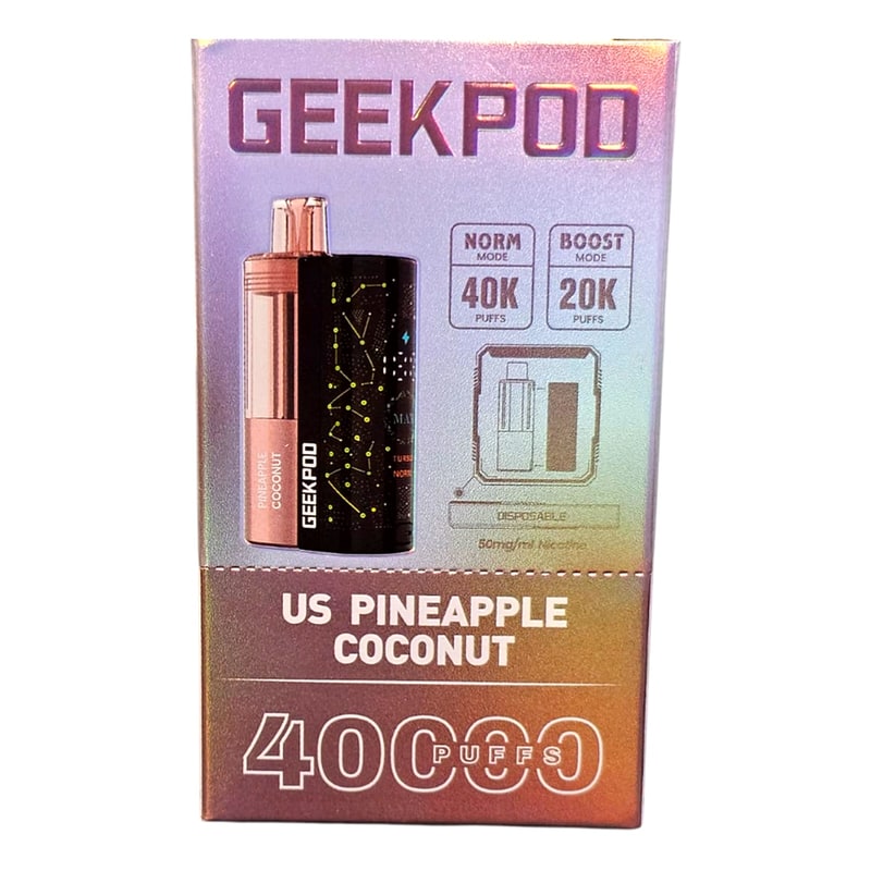 Geek Pod 40k Puff 5ct Box - Pineapple Coconut